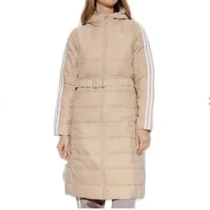 Adidas Originals Logo Embroidered Belted Quilted Coat from Adidas